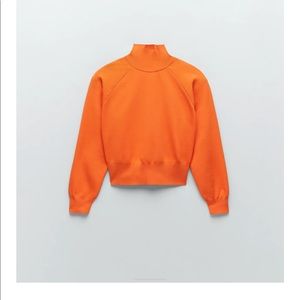 Zara shoulder pad top - orange